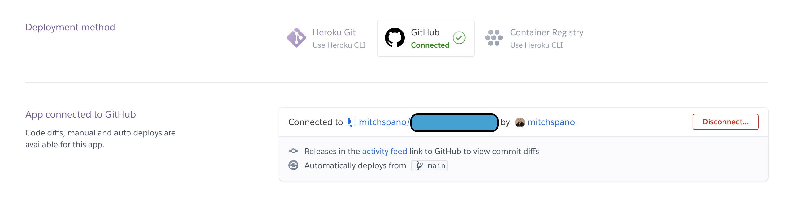 GitHub connection image