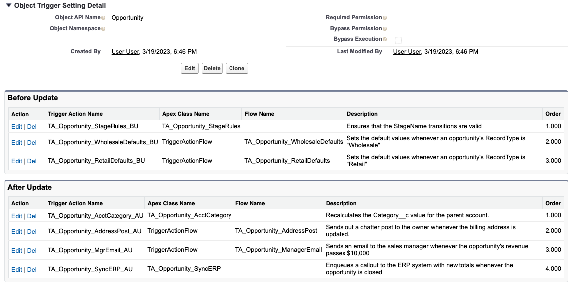 Trigger Actions Framework